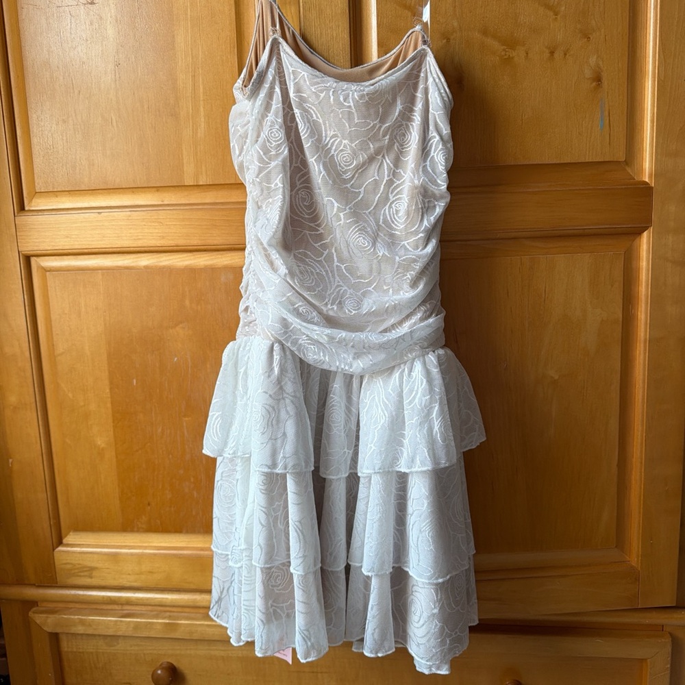 SHEIN White Floral Lace Mini Dress